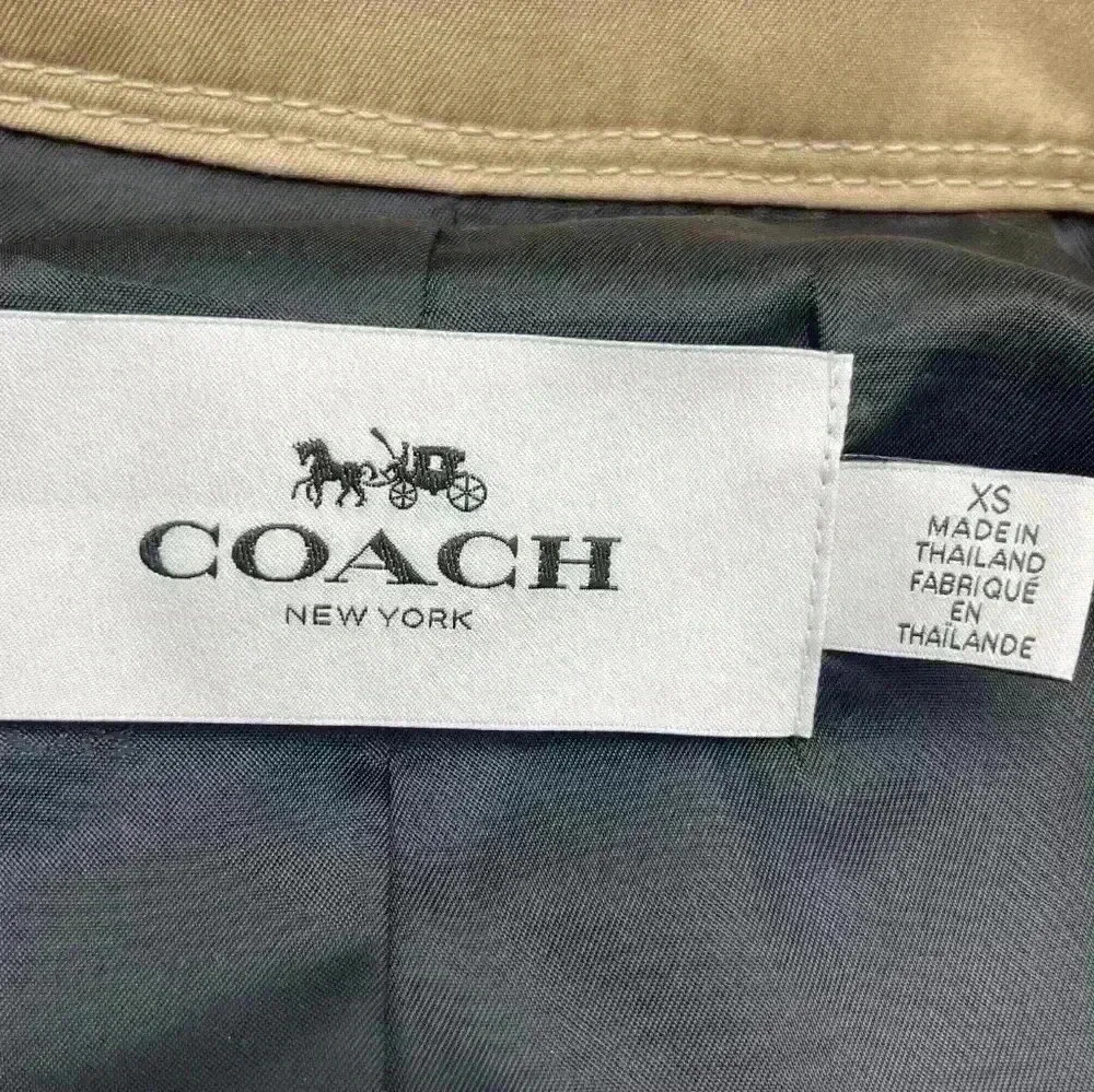 NWOT Coach Khaki and Leopard Belted Short trench coat size xs - Picture 12 of 17